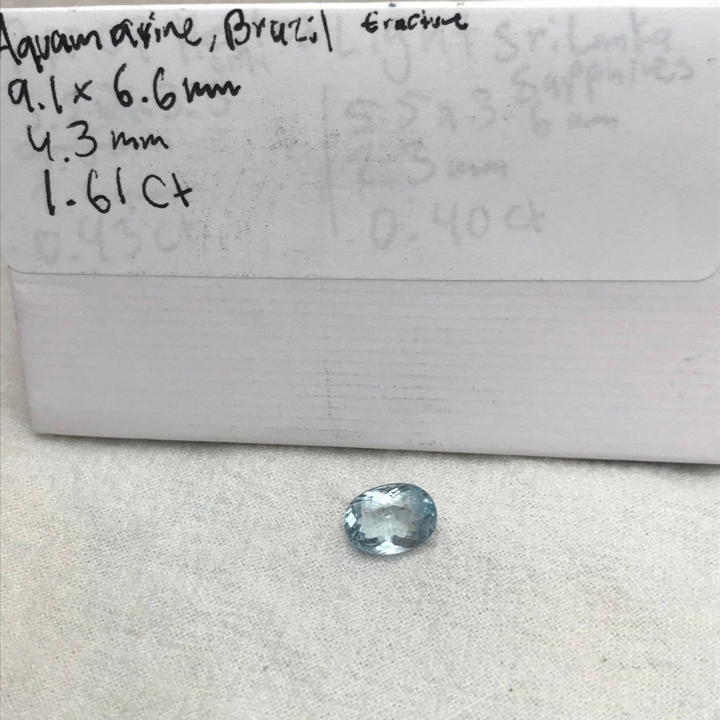 1.61 ct Aquamarine, 9x6.5mm Oval Cut Natural Blue Aquamarine, Faceted Loose Included Aqua, 9x6.6mm