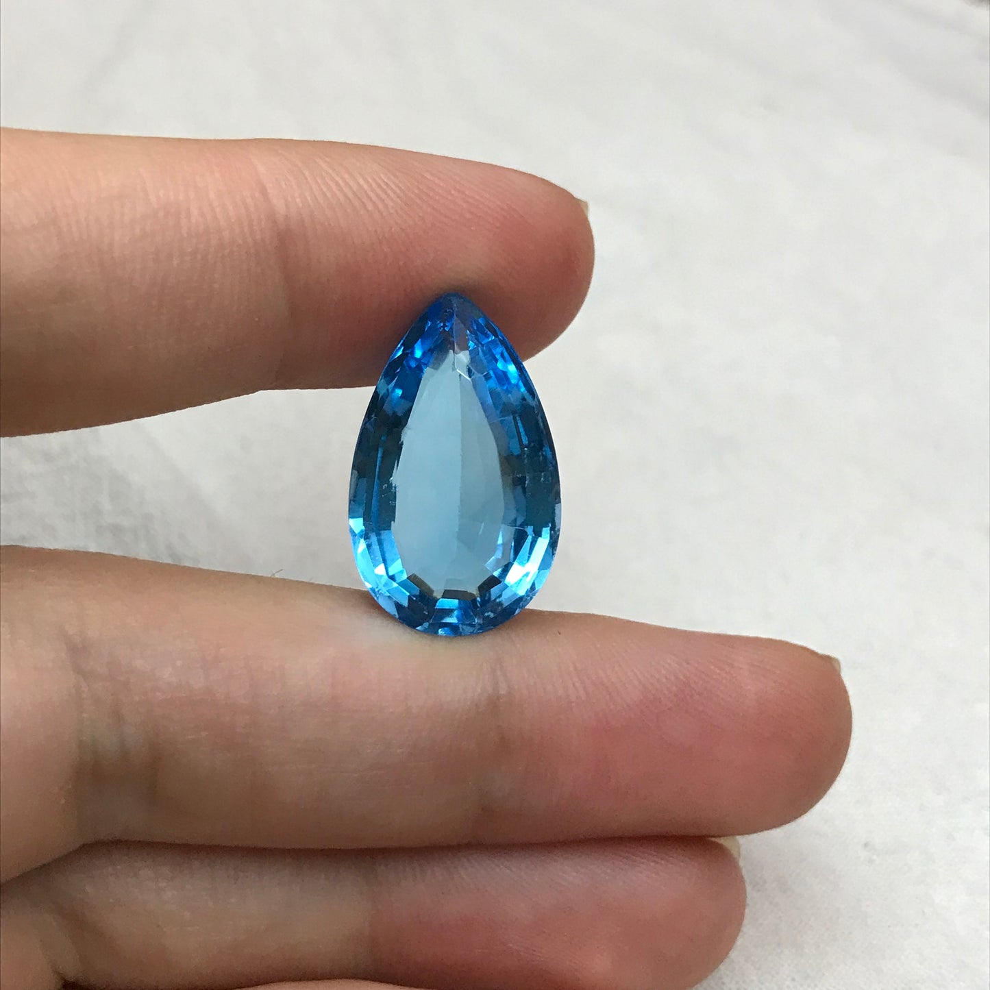 Imperfect 22x13mm Sky Blue Topaz Pear Cut, 15.64 carat Loose Chipped and Scratched Topaz
