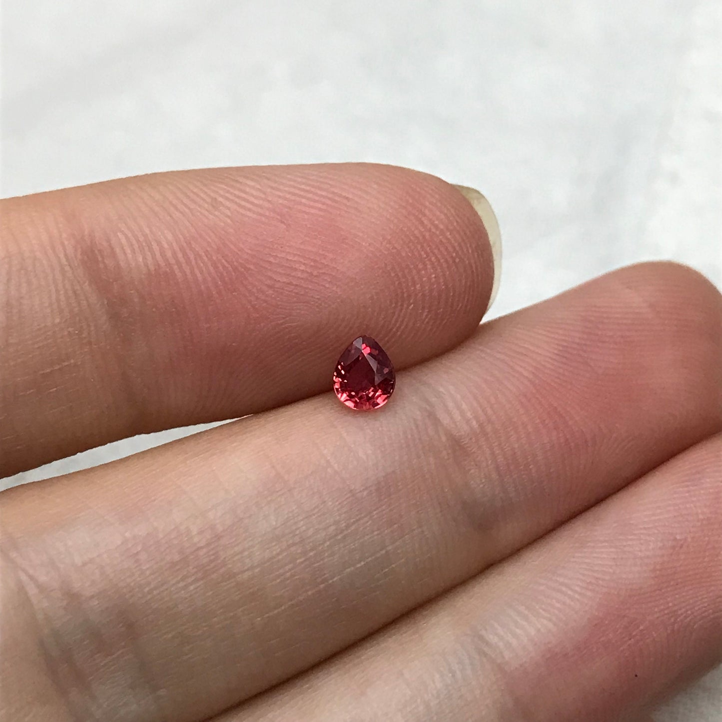 0.30 Carat Natural Orange Sapphire 4.4x3.7mm Pear Cut Faceted Gem Loose Orange Gemstone, Beryllium Treated - BE TREATED