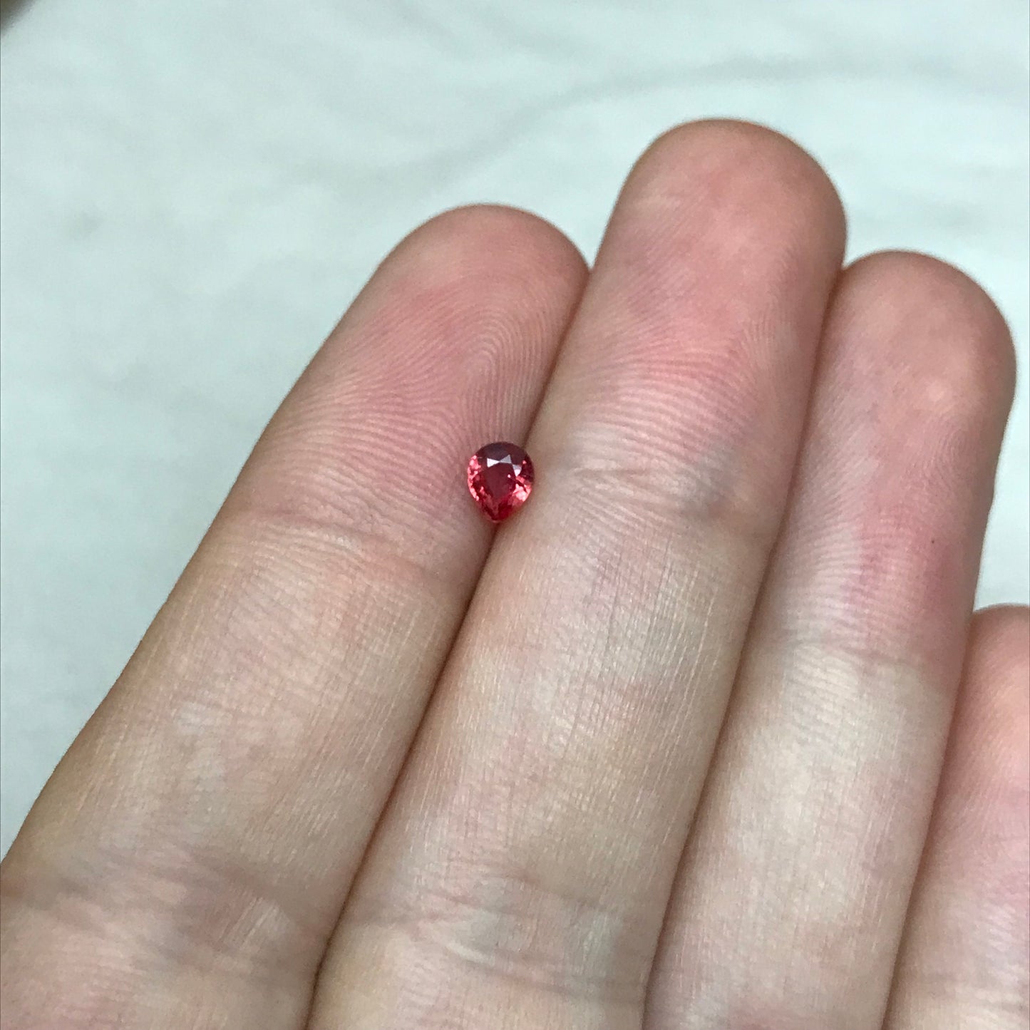 0.30 Carat Natural Orange Sapphire 4.4x3.7mm Pear Cut Faceted Gem Loose Orange Gemstone, Beryllium Treated - BE TREATED