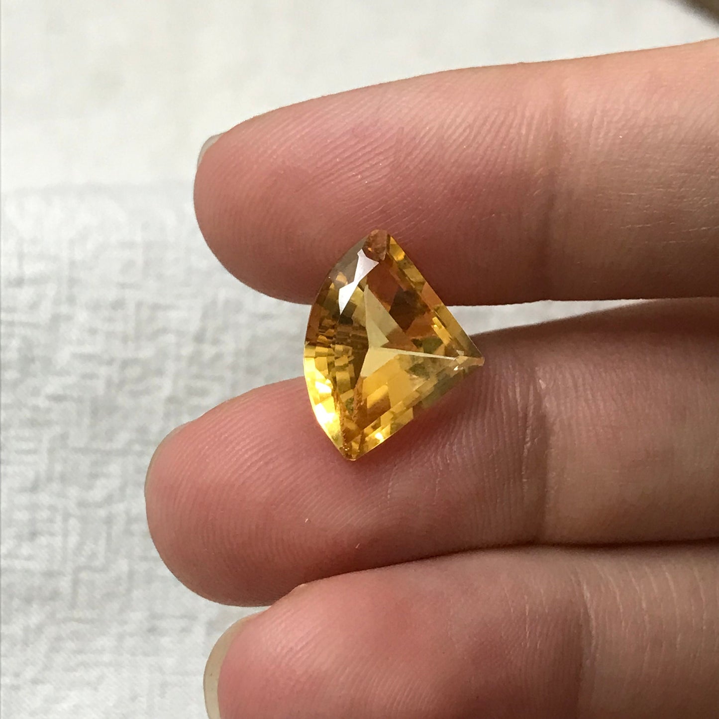 Orange Citrine 4.64 Carat 14.5x11.5mm Fan Cut, Unmounted Faceted Loose Gemstone, November Birthstone