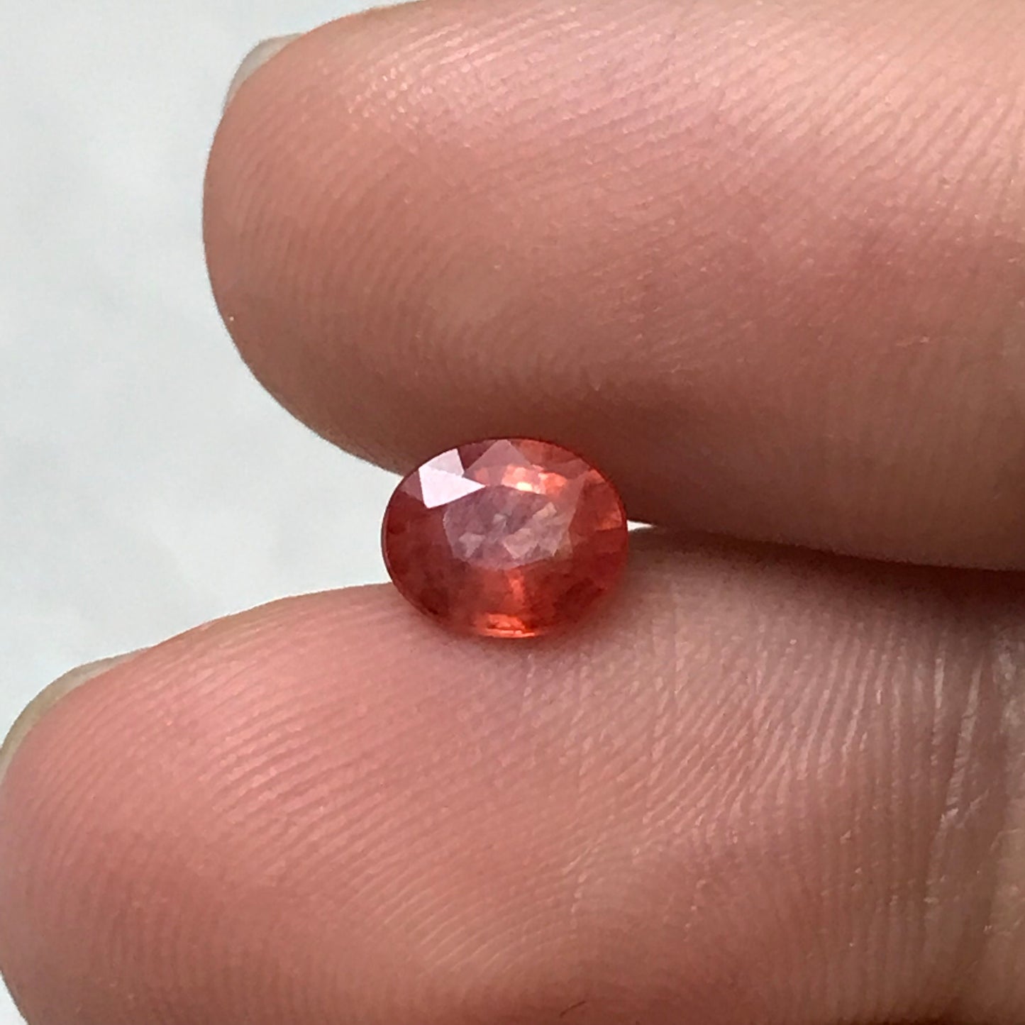 0.92 Ct Natural Milky Orange Sapphire 6.5x5.3mm Oval Cut Beryllium Treated Sapphire, BE Sapphire, Silky Loose Gemstone