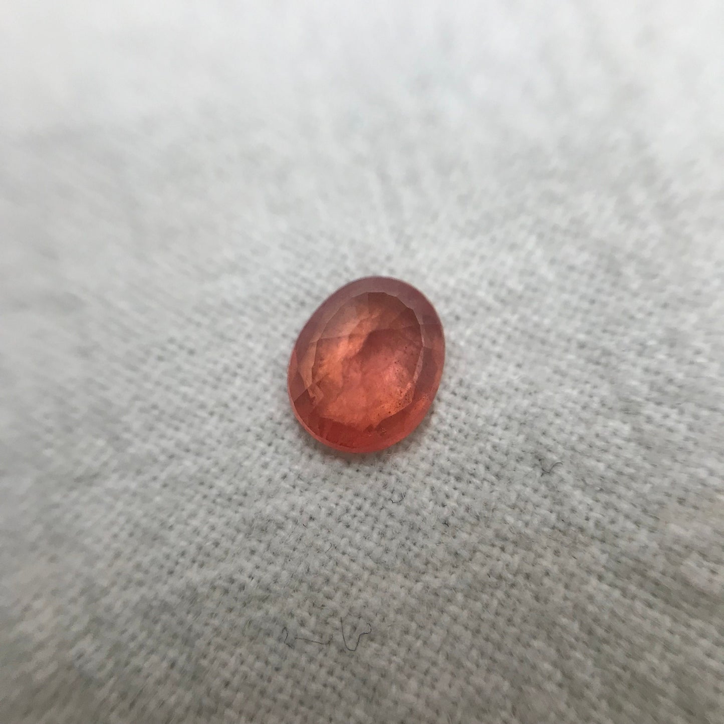 0.92 Ct Natural Milky Orange Sapphire 6.5x5.3mm Oval Cut Beryllium Treated Sapphire, BE Sapphire, Silky Loose Gemstone