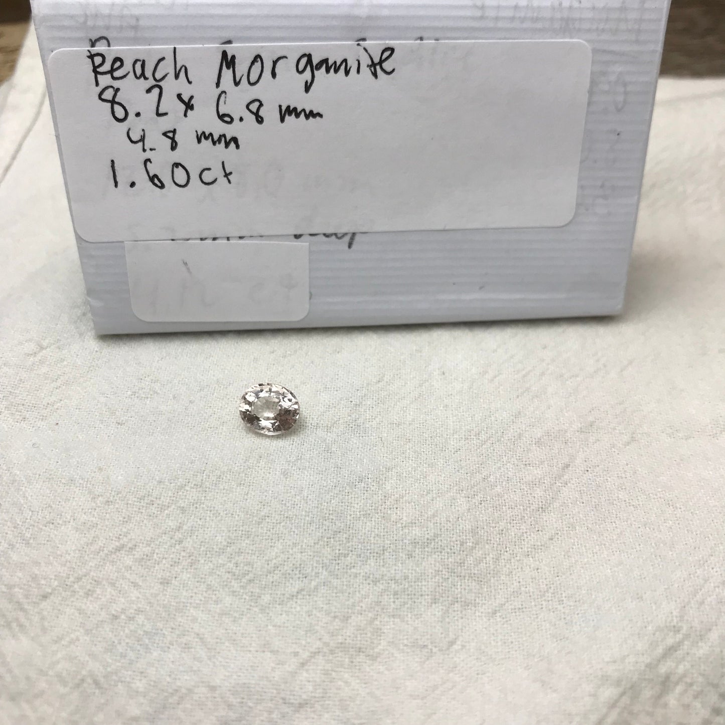 1.60 carat Morganite 8.2x6.8mm Oval Cut, Peachy Pink Morganite, Approx. 8x7mm Oval