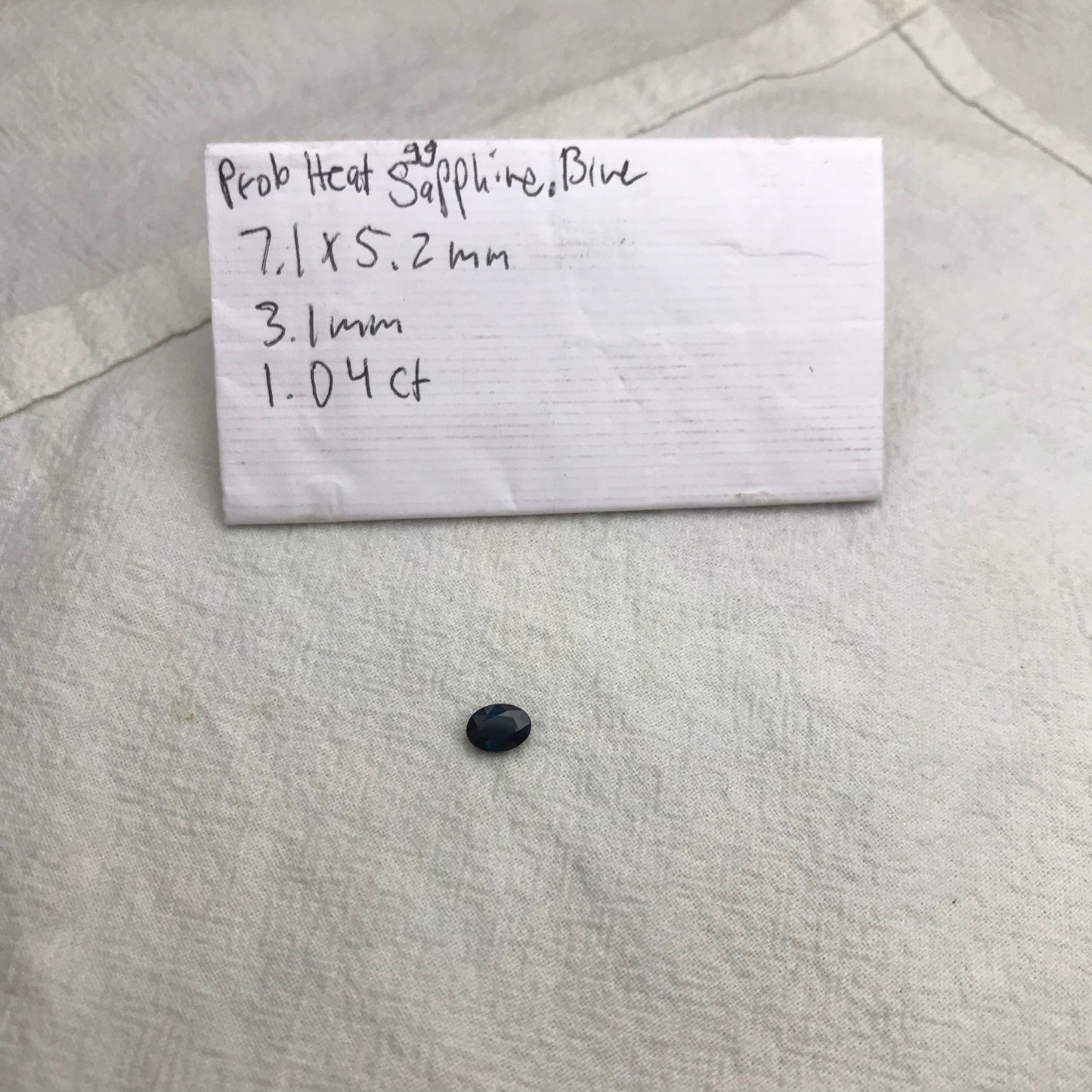 Natural Dark Blue Sapphire 1 Carat, 7x5mm Oval Greenish Blue Sapphire, 7.1x5.2mm Faceted, Loose Reclaimed Gemstone