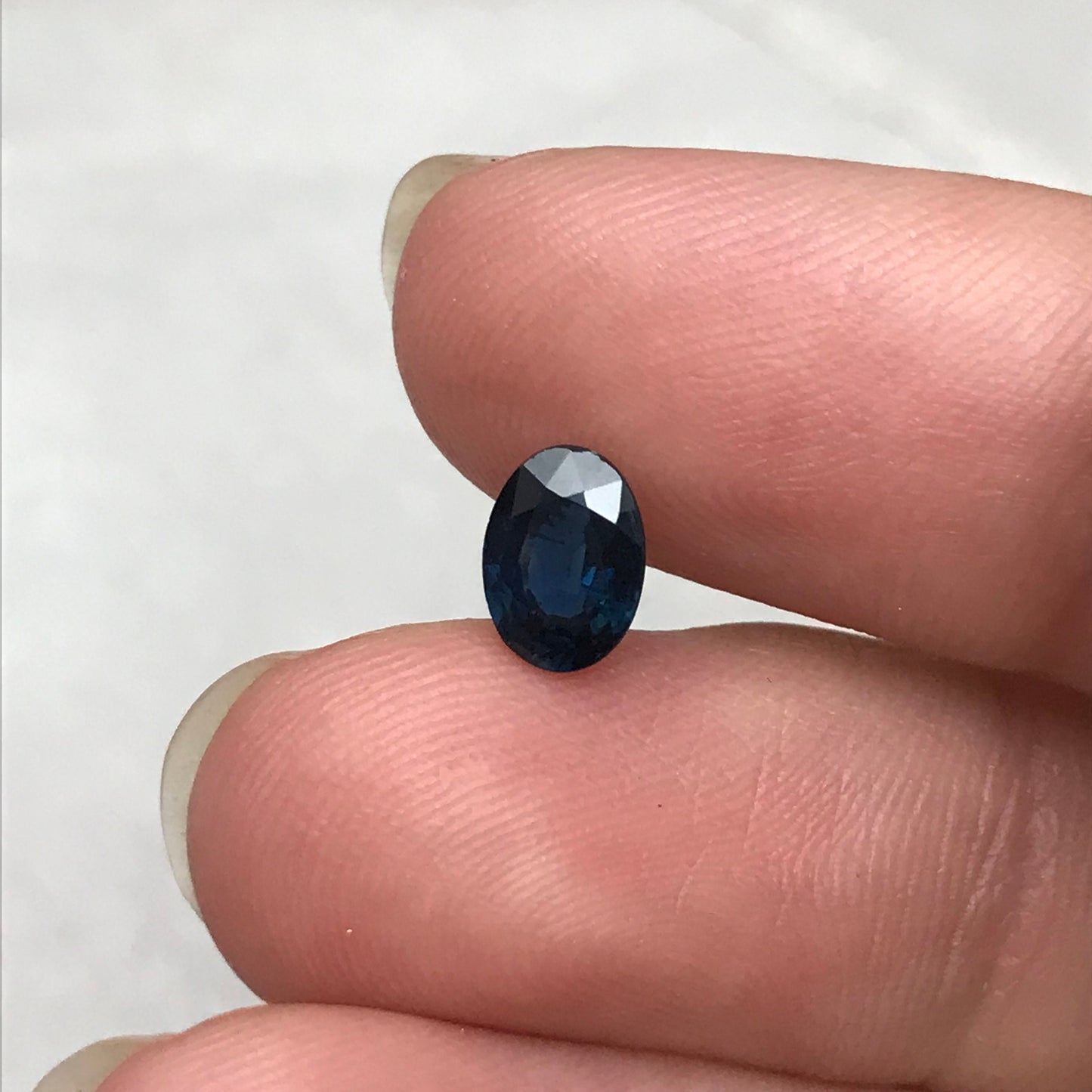 Natural Dark Blue Sapphire 1 Carat, 7x5mm Oval Greenish Blue Sapphire, 7.1x5.2mm Faceted, Loose Reclaimed Gemstone