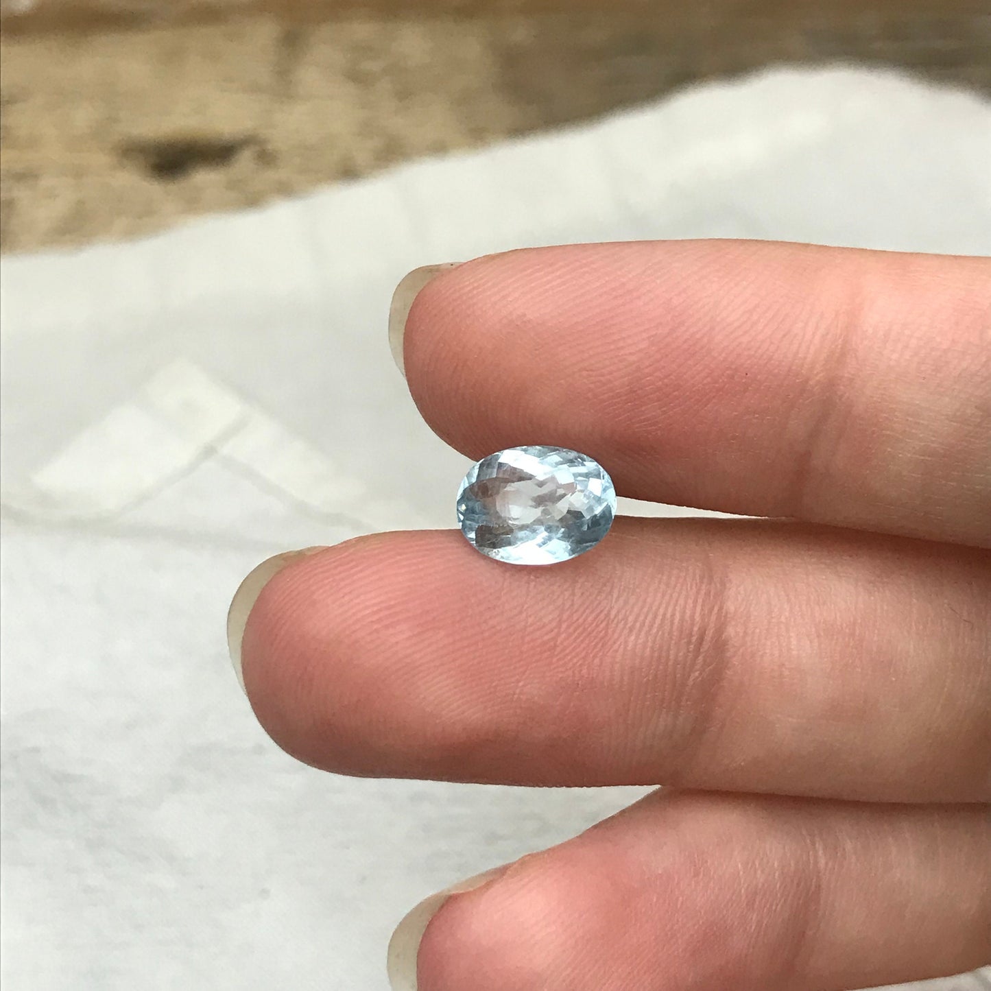 1.61 ct Aquamarine, 9x6.5mm Oval Cut Natural Blue Aquamarine, Faceted Loose Included Aqua, 9x6.6mm