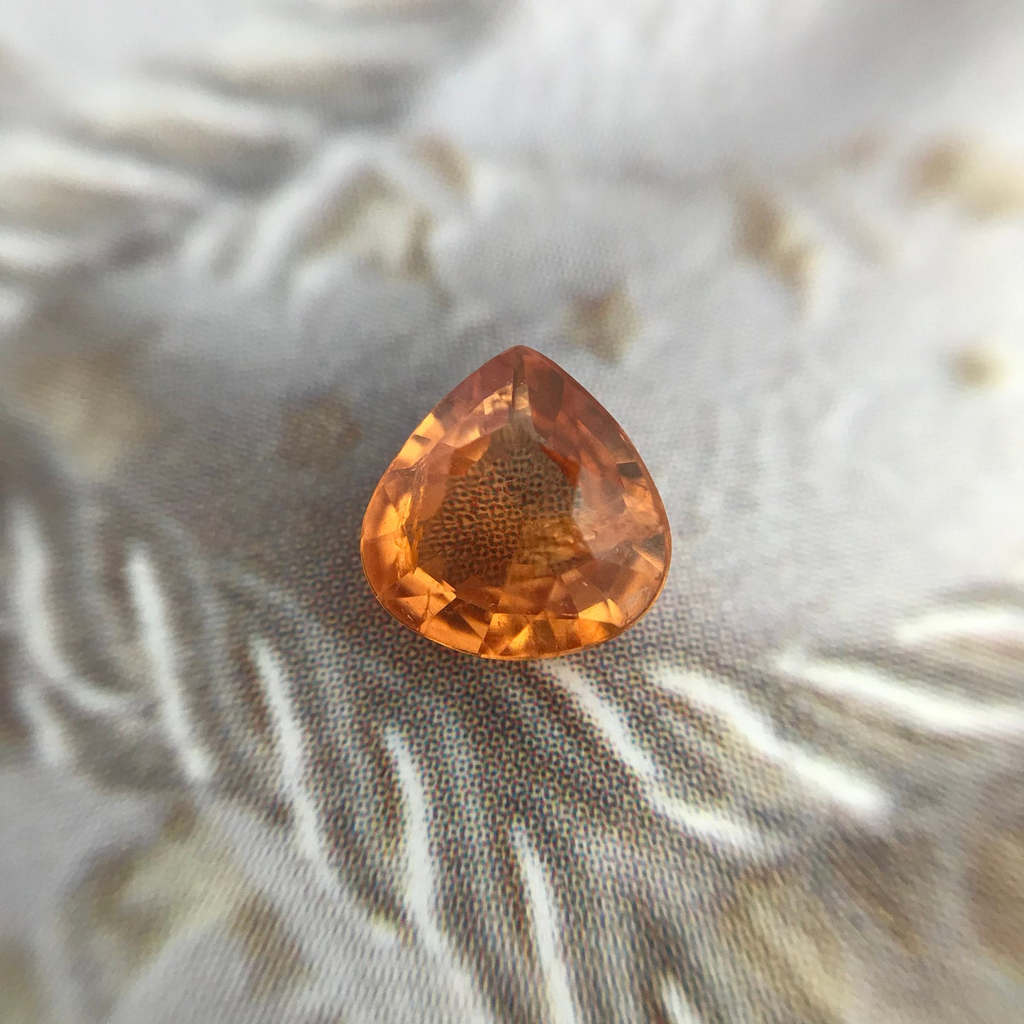 1.04 ct Natural Orange Spessartite Garnet 6.5x6.4mm Fat Pear Faceted Gemstone Loose Gem Bright Orange Garnet