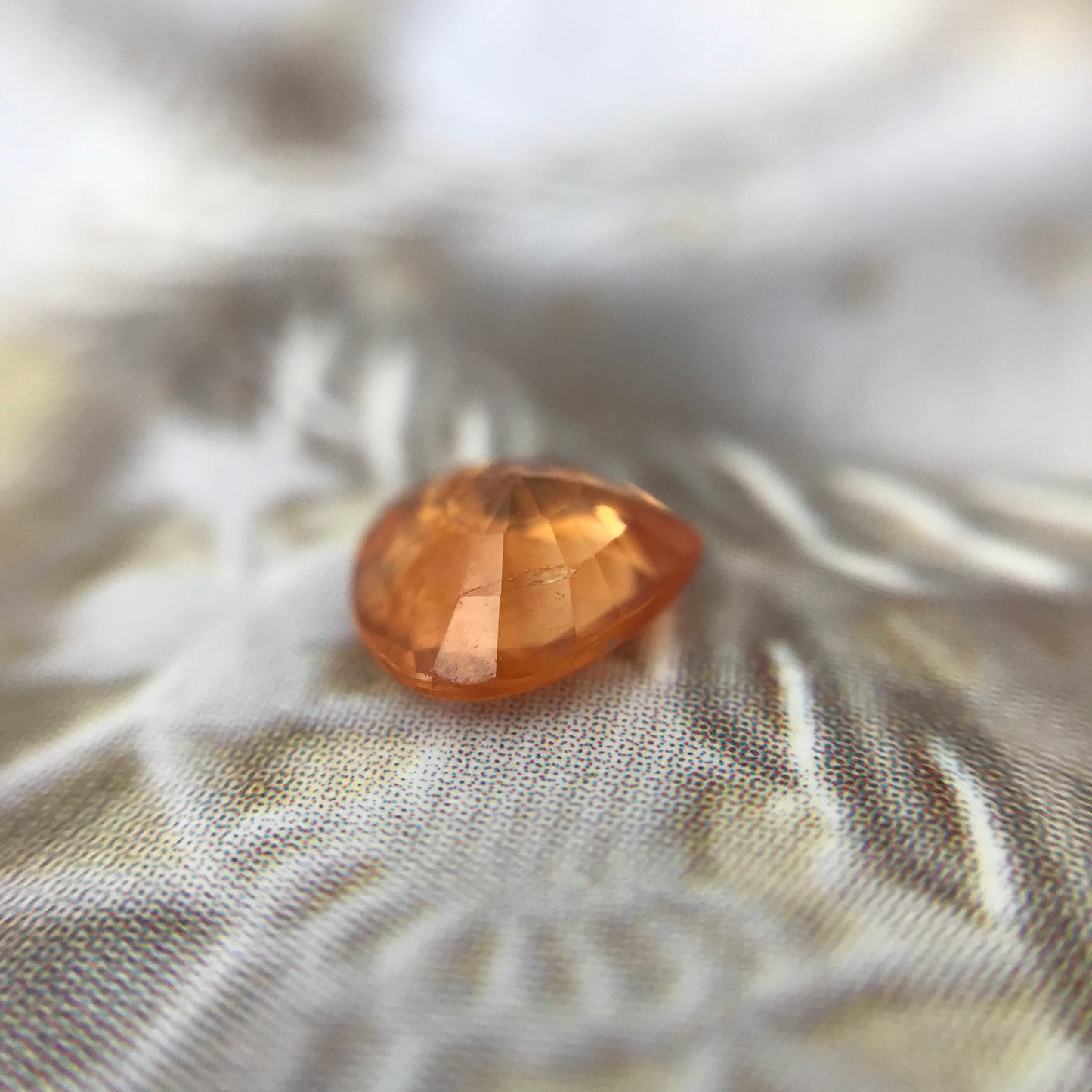1.04 ct Natural Orange Spessartite Garnet 6.5x6.4mm Fat Pear Faceted Gemstone Loose Gem Bright Orange Garnet