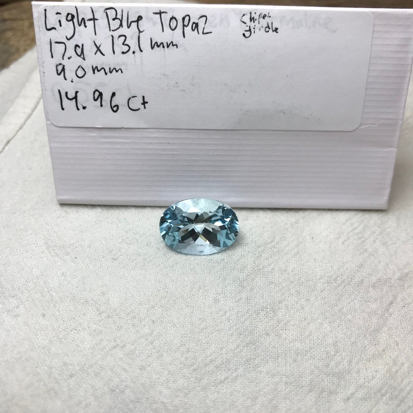 18x13mm Light Blue Topaz 14.96 carat Oval Cut Loose, Gemstone Blue Topaz, Faceted Blue Topaz, December Birthstone