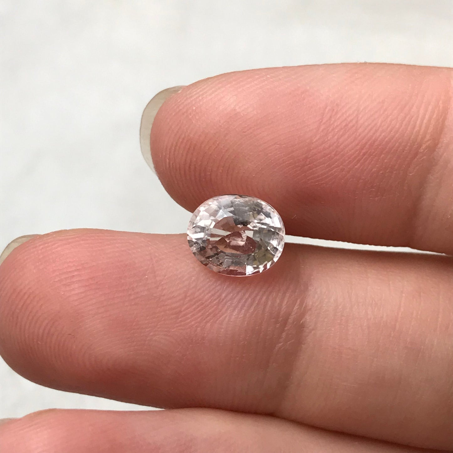 1.60 carat Morganite 8.2x6.8mm Oval Cut, Peachy Pink Morganite, Approx. 8x7mm Oval