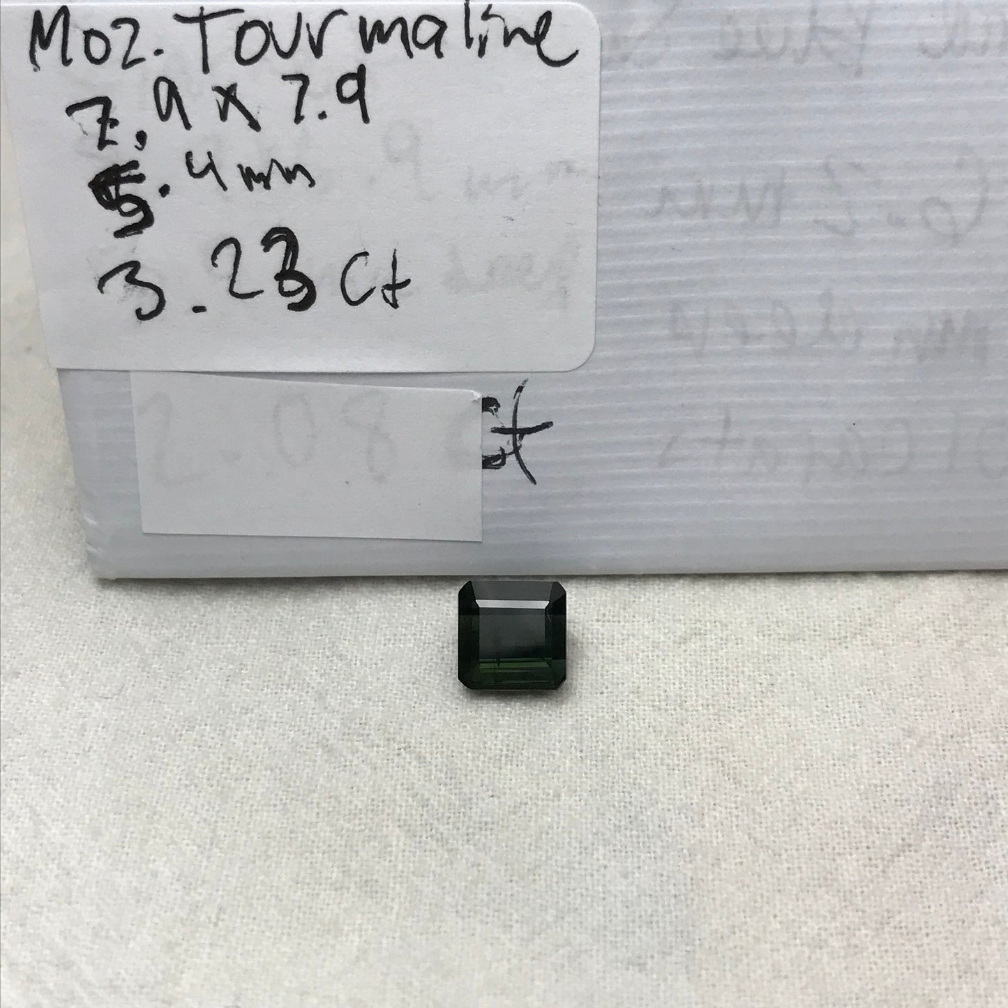 Natural Dark Green Tourmaline 3.23 Carat 8mm Octagonal Square Cut, Faceted Loose Unmounted Gemstone, Mozambique Tourmaline