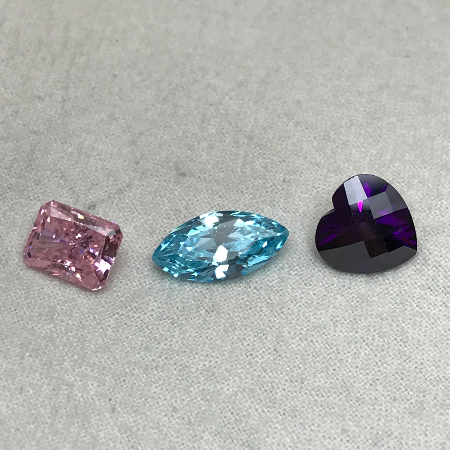 Pick One- Blue, Pink & Purple Cubic Zirconia 4-6 carats of CZs, Heart, Marquise, Rectangle cut Loose Faceted Loose Gemstones, Multi Color CZ