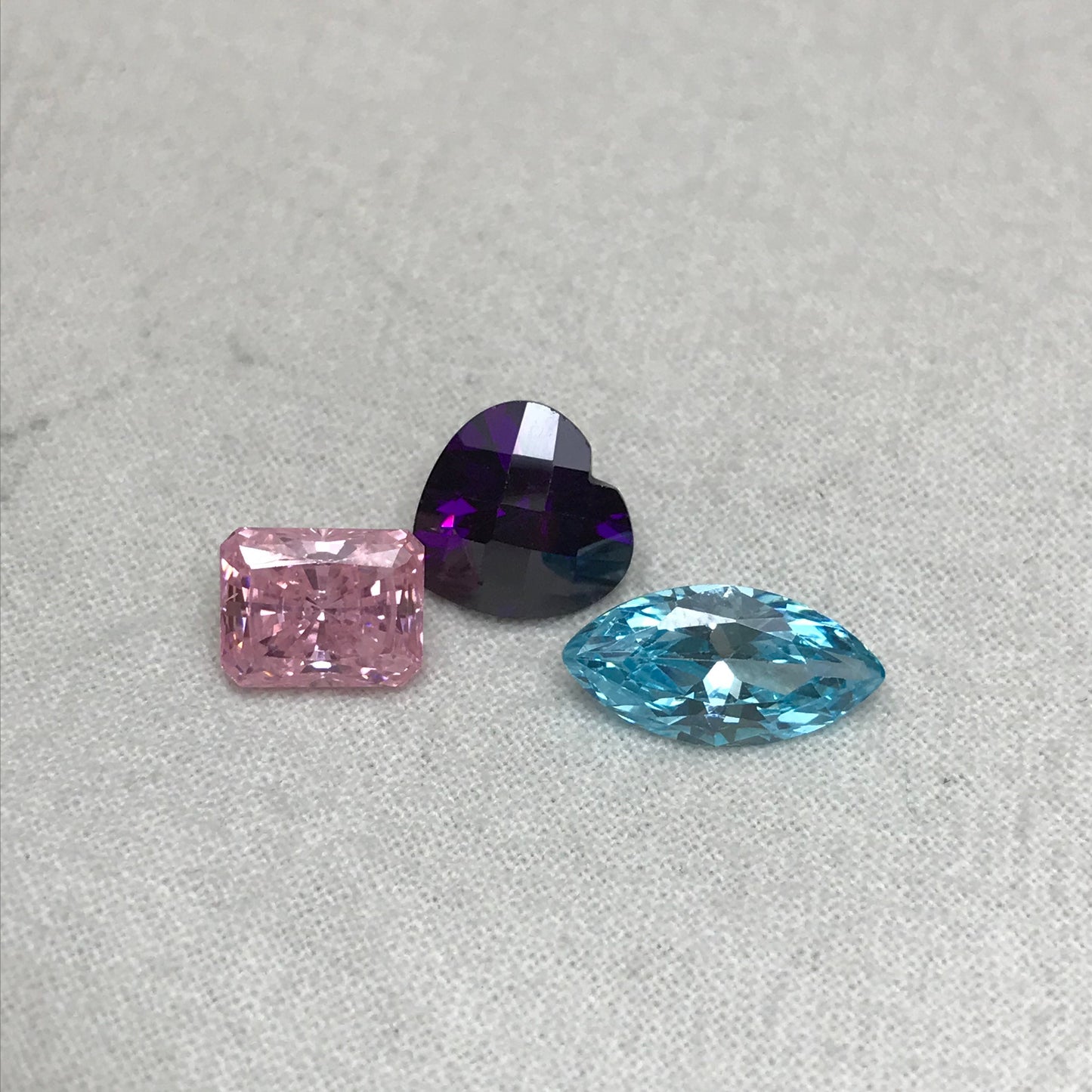 Pick One- Blue, Pink & Purple Cubic Zirconia 4-6 carats of CZs, Heart, Marquise, Rectangle cut Loose Faceted Loose Gemstones, Multi Color CZ
