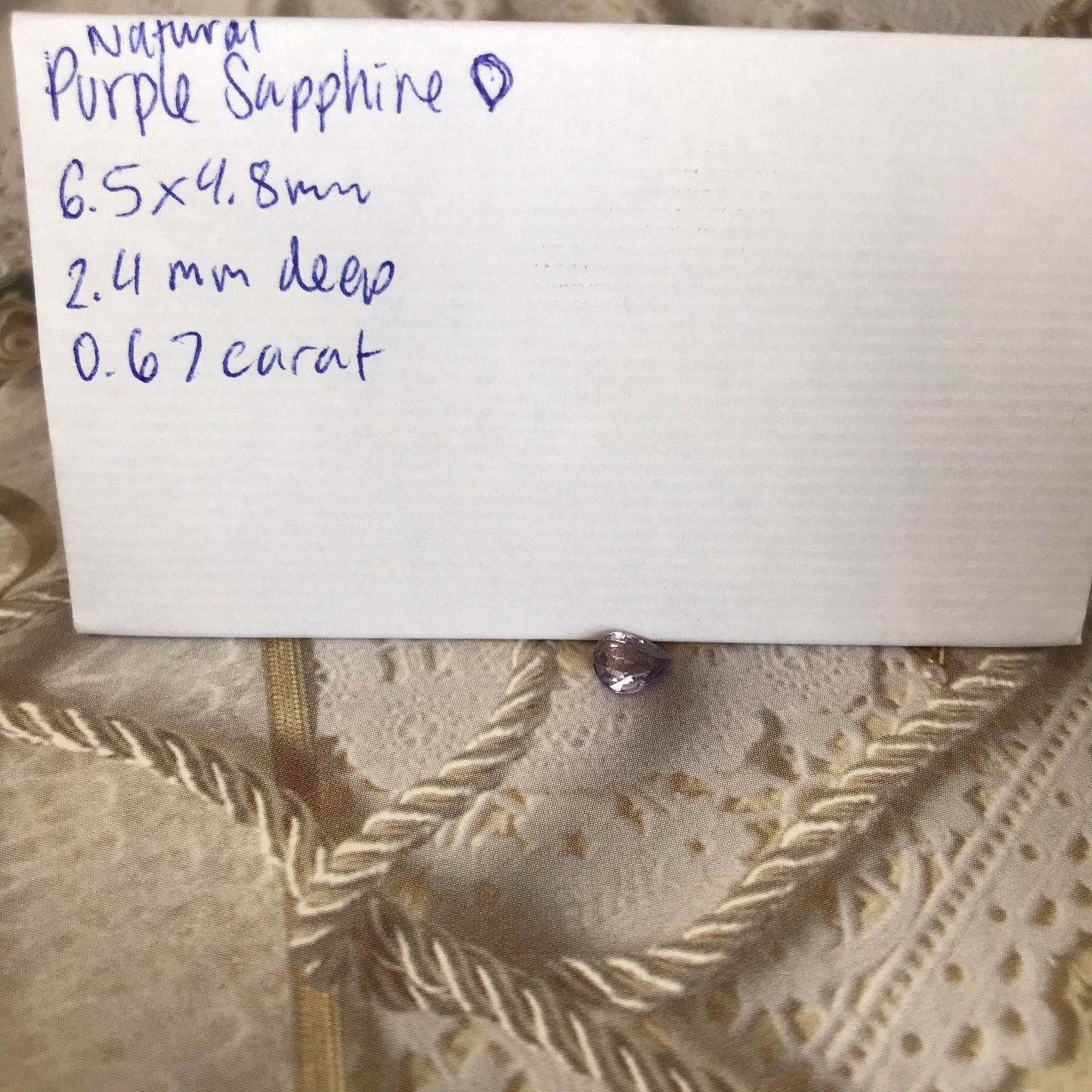 Natural Purple Sapphire 0.67 carat 6.5 x 4.8 mm Pear Cut, Faceted Loose Gemstone Purple Unmounted Gem