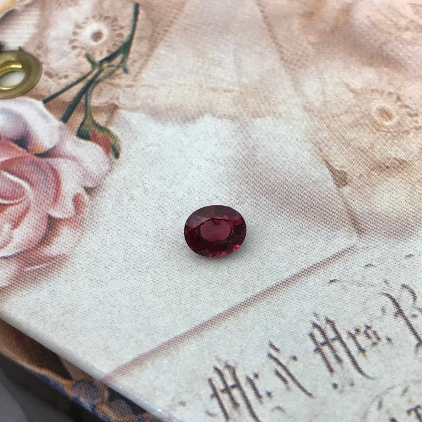 Natural Rhodolite Garnet, 1.30 carat, 6.8 x 5.6 mm Purplish Pink Garnet, Faceted Oval Cut Raspberry Garnet Gem, Dark Pink Garnet