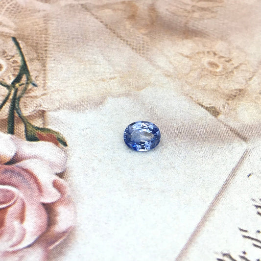 Natural Blue Sapphire 6x5mm 0.80 Carats Oval Corundum Medium Light Blue Gem Faceted Loose Sapphire, Unmounted Gemstone
