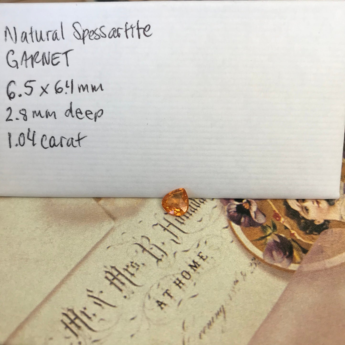 1.04 ct Natural Orange Spessartite Garnet 6.5x6.4mm Fat Pear Faceted Gemstone Loose Gem Bright Orange Garnet