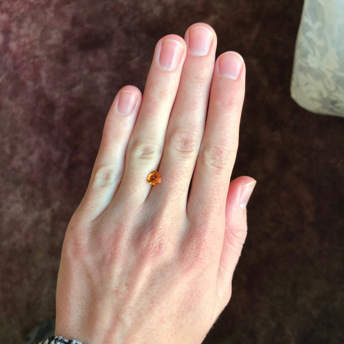 1.04 ct Natural Orange Spessartite Garnet 6.5x6.4mm Fat Pear Faceted Gemstone Loose Gem Bright Orange Garnet