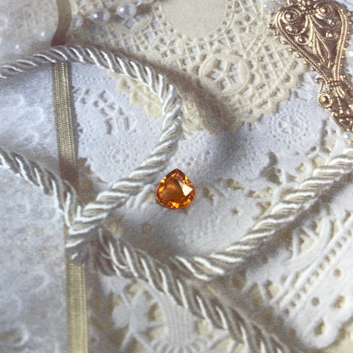 1.04 ct Natural Orange Spessartite Garnet 6.5x6.4mm Fat Pear Faceted Gemstone Loose Gem Bright Orange Garnet