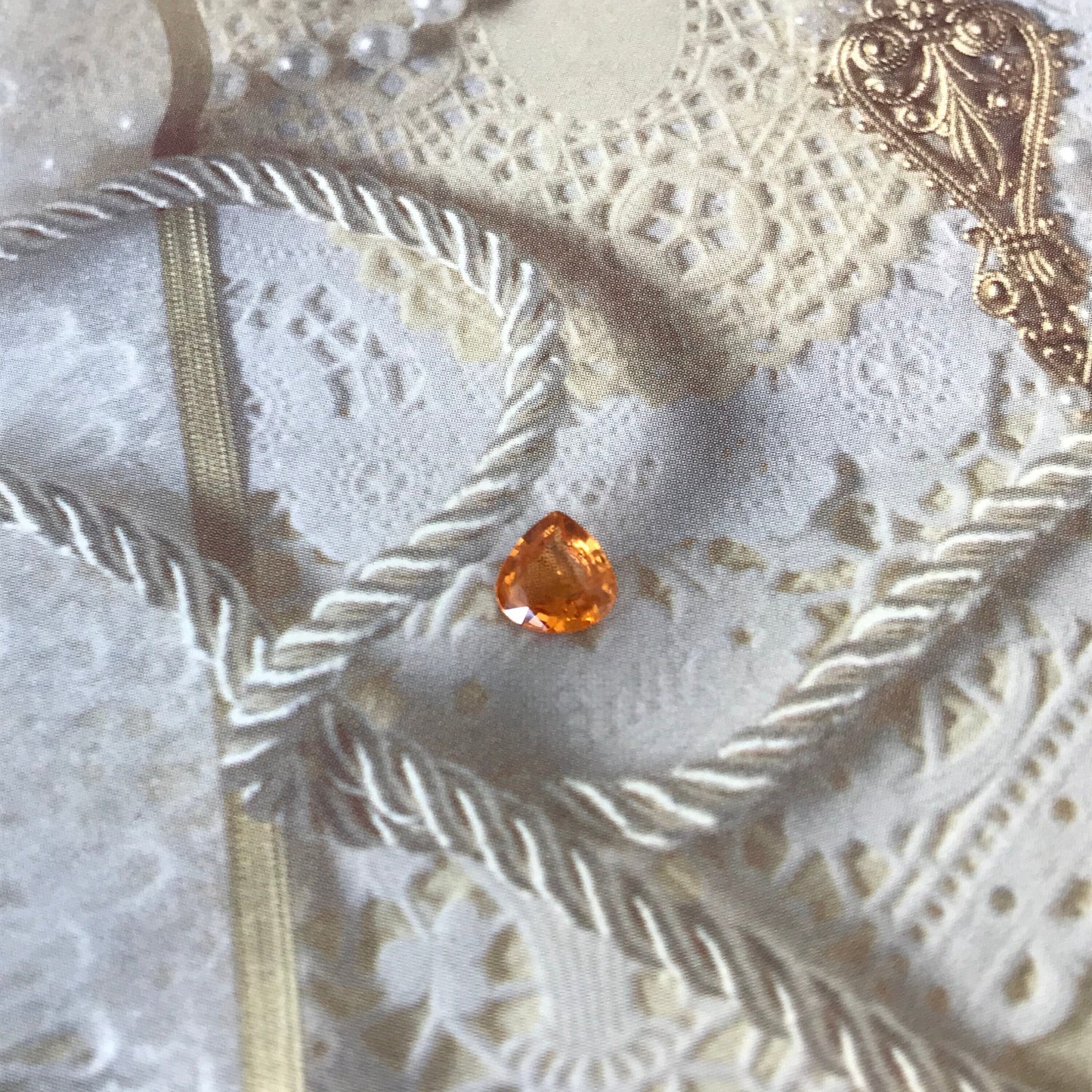 1.04 ct Natural Orange Spessartite Garnet 6.5x6.4mm Fat Pear Faceted Gemstone Loose Gem Bright Orange Garnet
