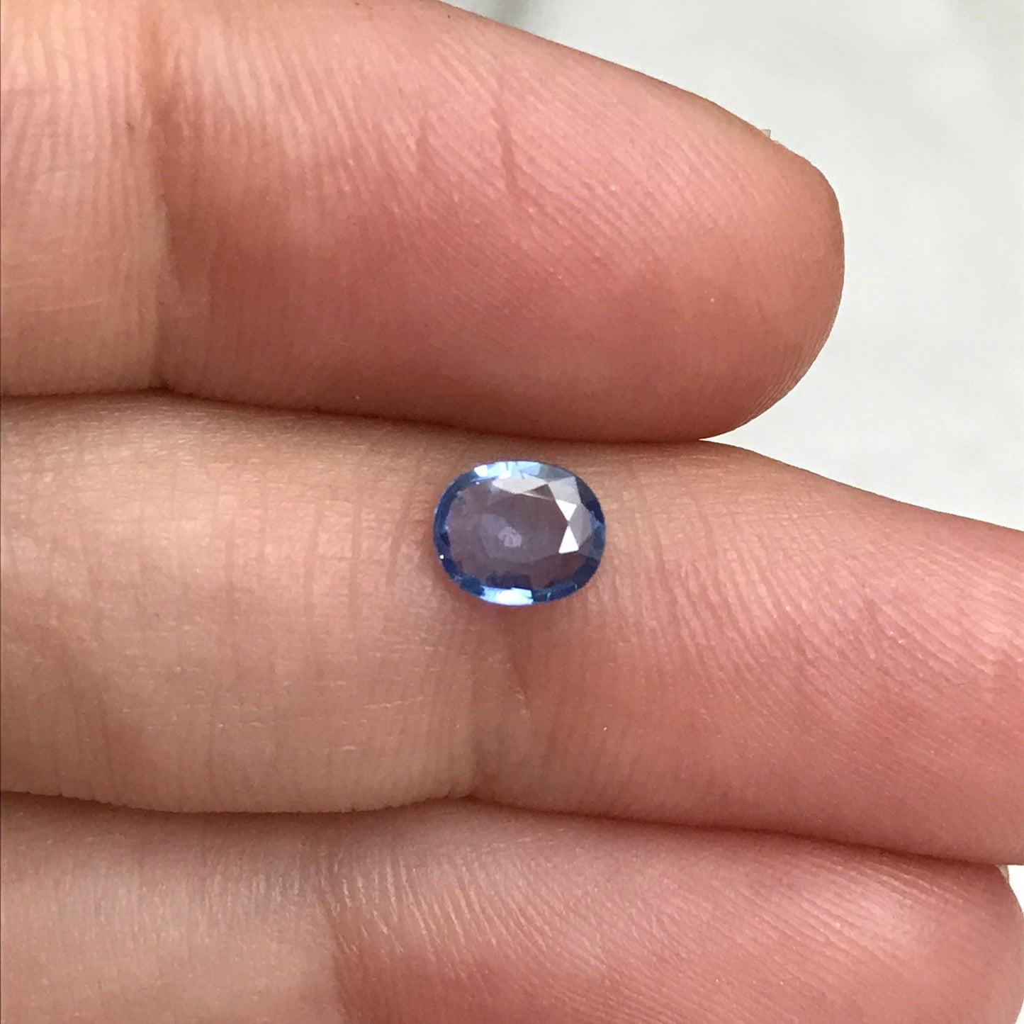 0.50ct Natural Light Blue Sapphire 5.8x4.8mm Oval Faceted Loose Gemstone Heated, Thin cut Gem