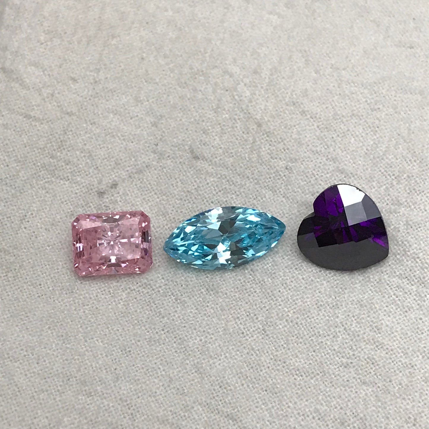 Pick One- Blue, Pink & Purple Cubic Zirconia 4-6 carats of CZs, Heart, Marquise, Rectangle cut Loose Faceted Loose Gemstones, Multi Color CZ