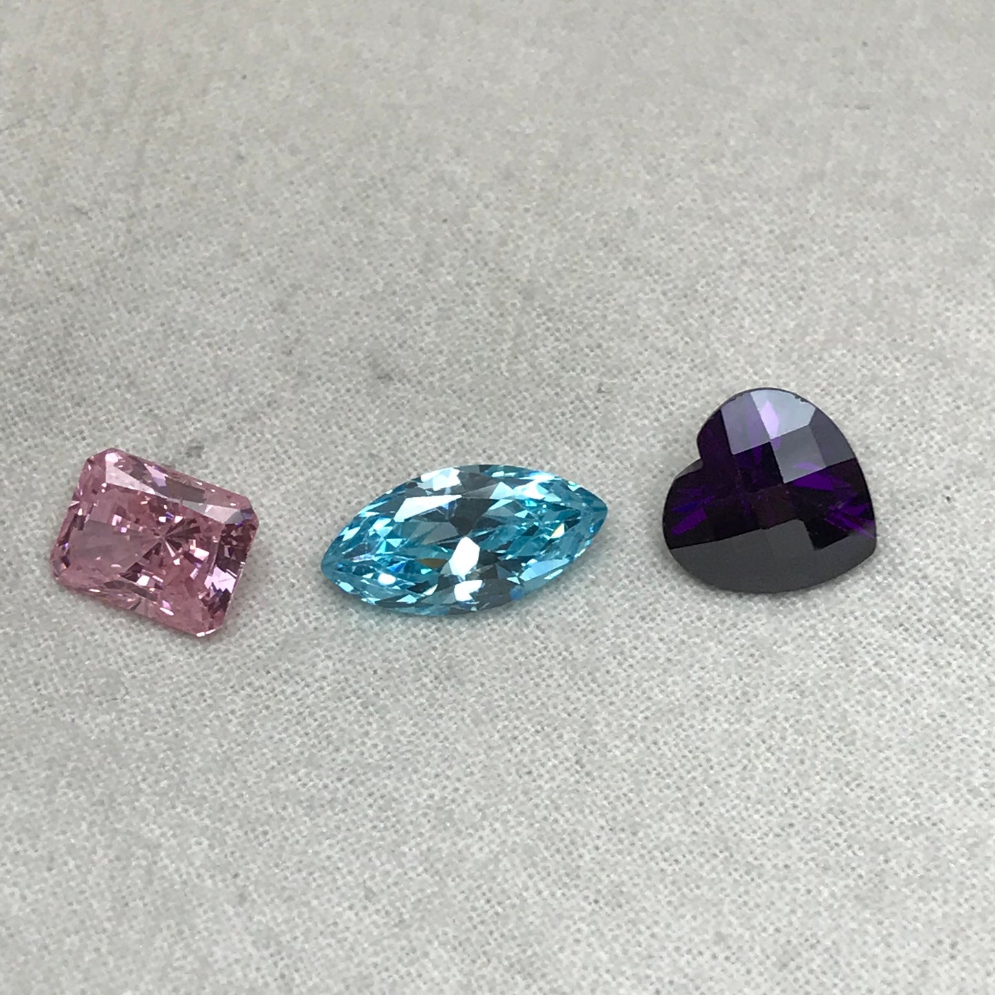 Pick One- Blue, Pink & Purple Cubic Zirconia 4-6 carats of CZs, Heart, Marquise, Rectangle cut Loose Faceted Loose Gemstones, Multi Color CZ