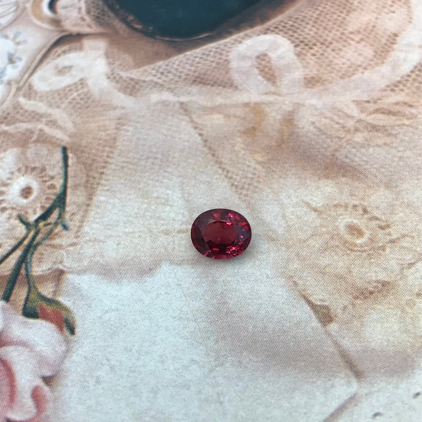 Natural Rhodolite Garnet, 1.30 carat, 6.8 x 5.6 mm Purplish Pink Garnet, Faceted Oval Cut Raspberry Garnet Gem, Dark Pink Garnet