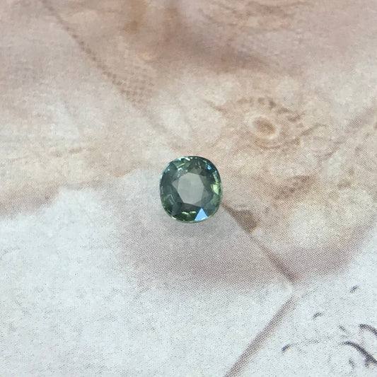 1.21 carat Natural Green Sapphire, 6x5.7mm Oval Cut Bluish Green Mermaid Sapphire