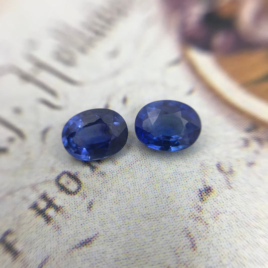 Pick one 5x4mm 2 Natural Blue Sapphires 0.41 ct each Loose Faceted Pair of Blue Corundum Oval Cut  Pretty Blue Matching