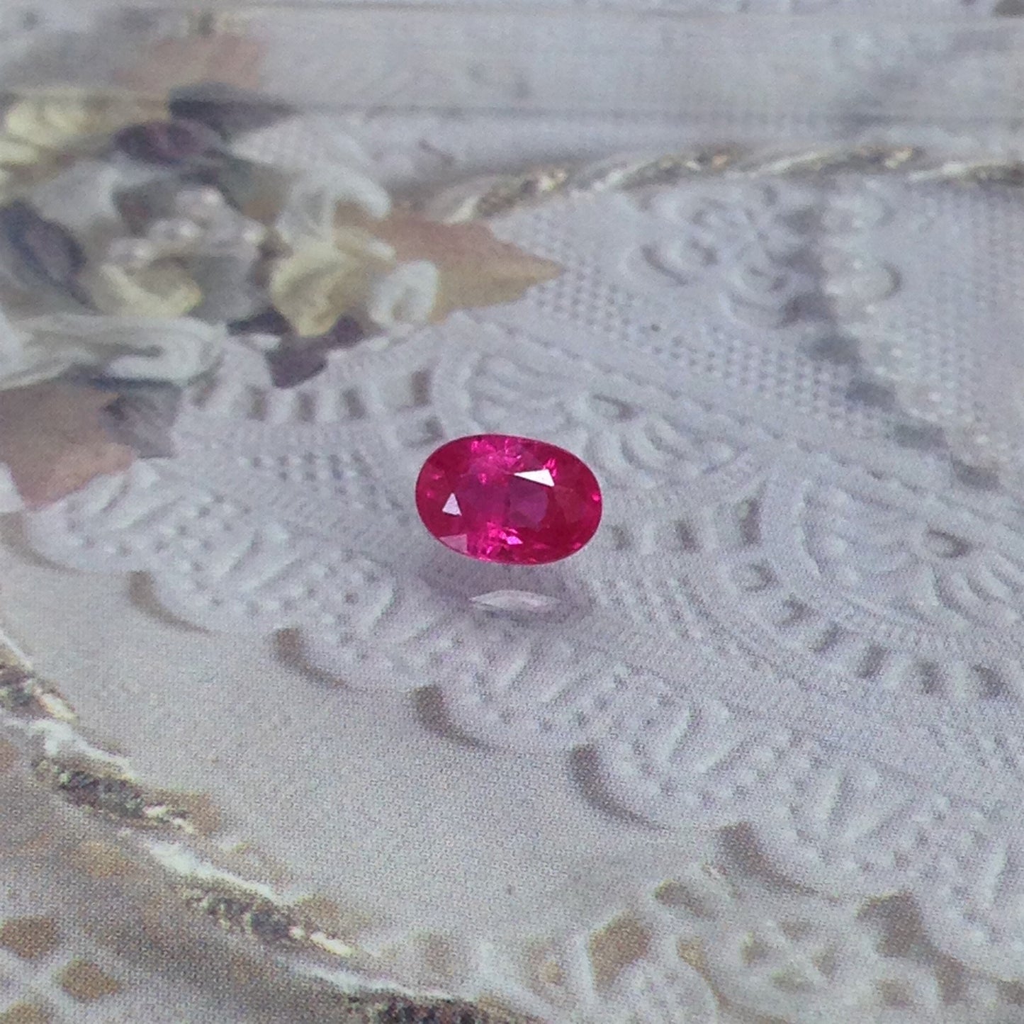 0.76 Carat Red Ruby 6x4mm Oval, Heated Natural with Minor Residues, July Birthstone