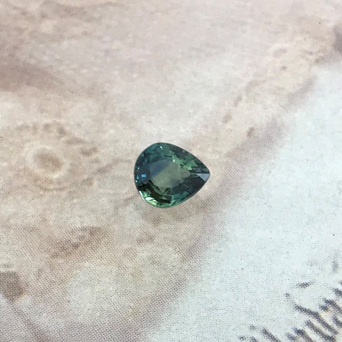 0.59 Carat Natural Bi-Color Sapphire 5.4x4.7mm Pear Corundum Faceted Loose Unmounted Gemstone Earth Mined Gem - US Seller - Peacock Sapphire
