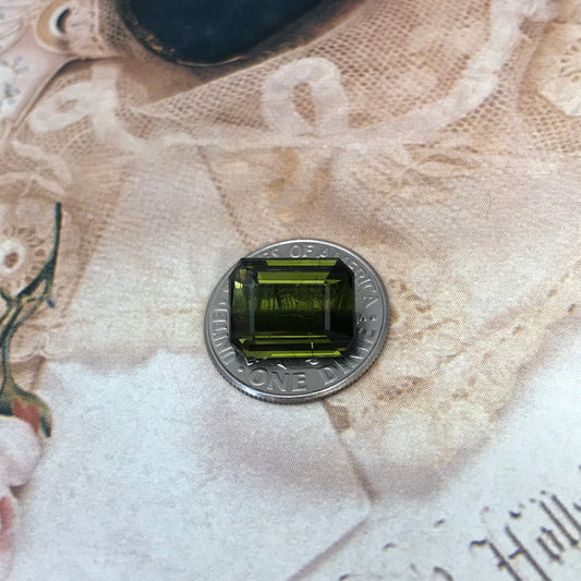 Natural Green Tourmaline 4.74 carat, 11.5x9mm Octagon Cut Faceted Loose Unmounted Gem Gemstone Earth Mined Genuine