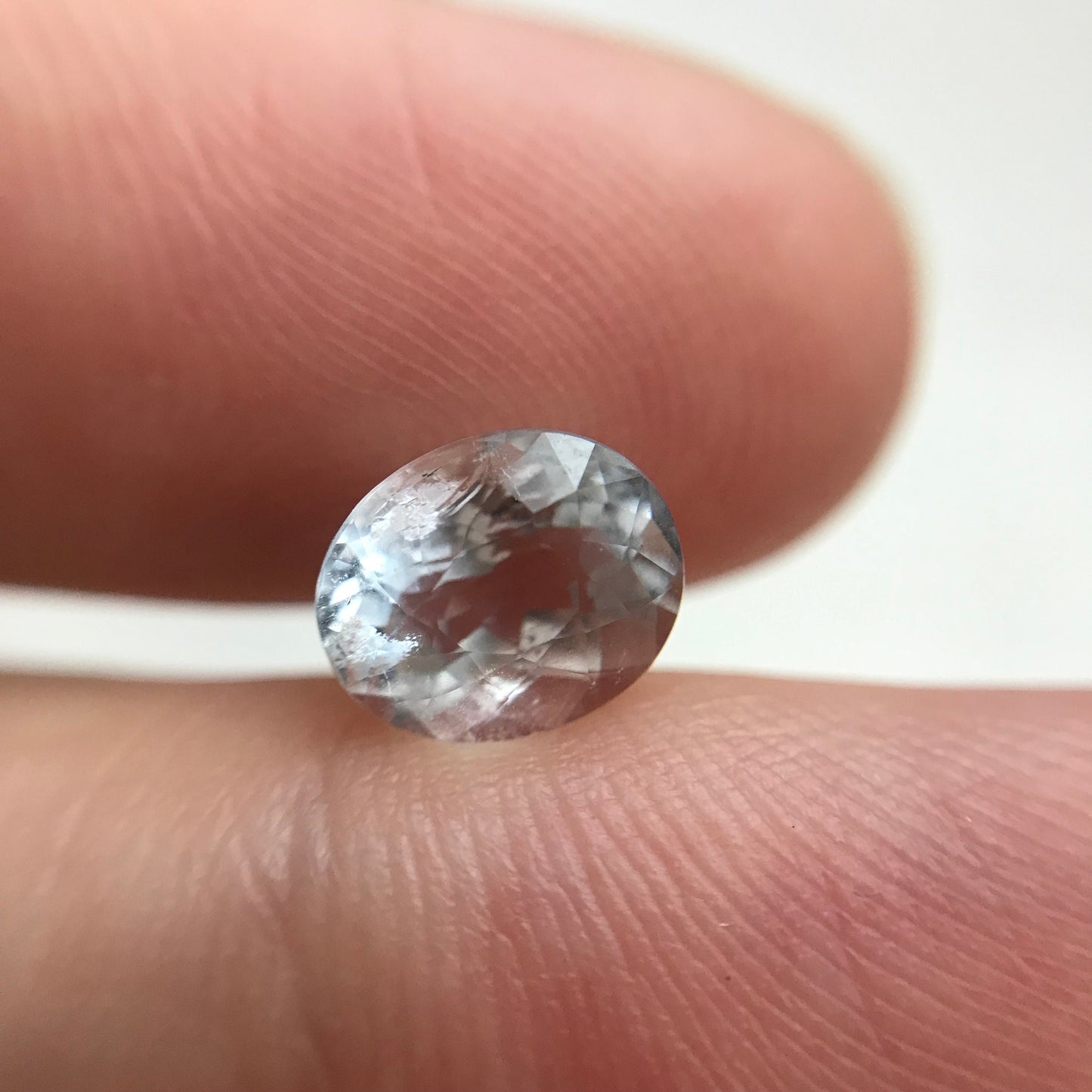 1.34 Aquamarine carat 7.7x6.4mm Oval Cut Natural Included Gemstone from Brazil, Faceted Loose Gemstone