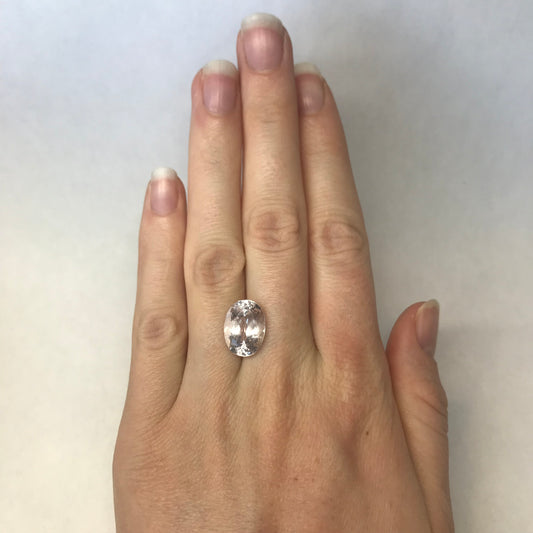 14x10mm Natural Kunzite 7.89 carats Oval Cut Light Faint Pink Spodumene Faceted Loose Gem