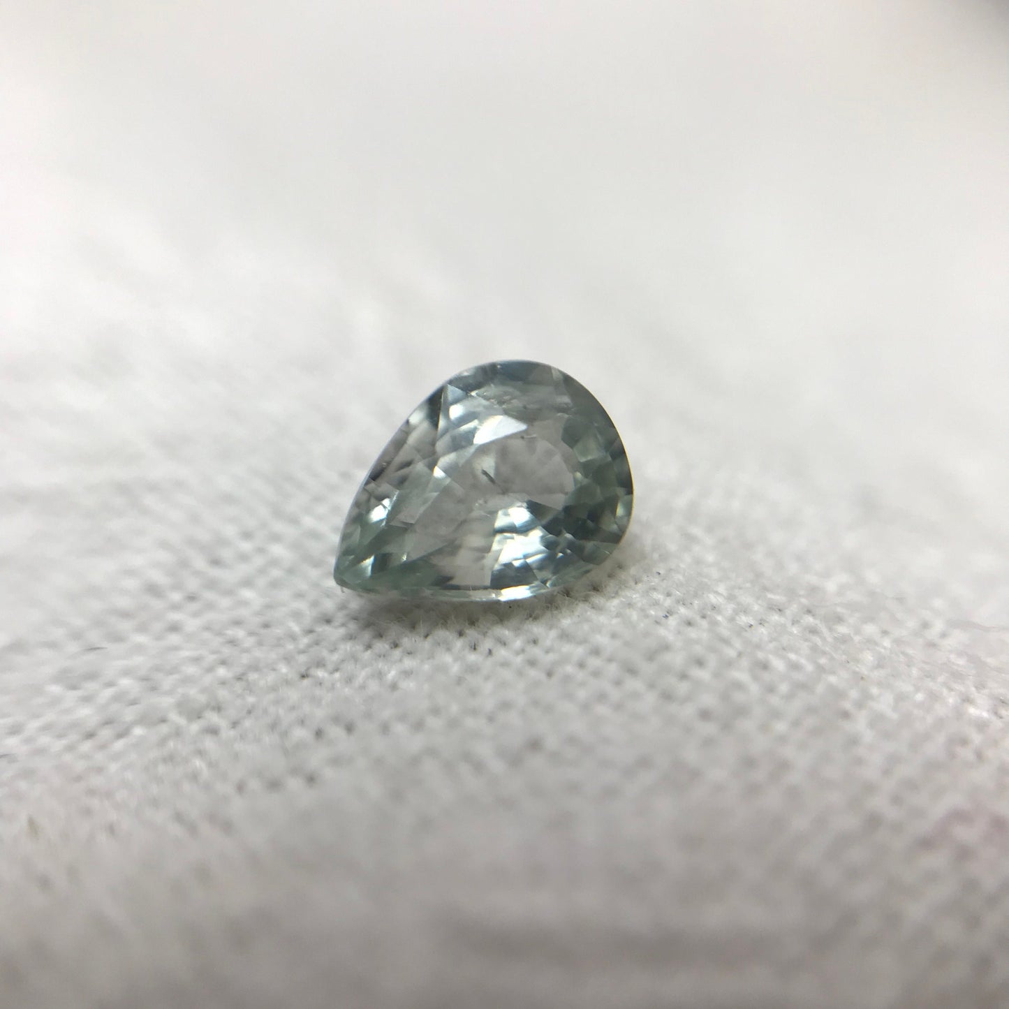Natural Light Green Sapphire 0.61 Carat 6x4.5mm Pear Corundum Unheated Faceted Loose Bluish Green Gemstone