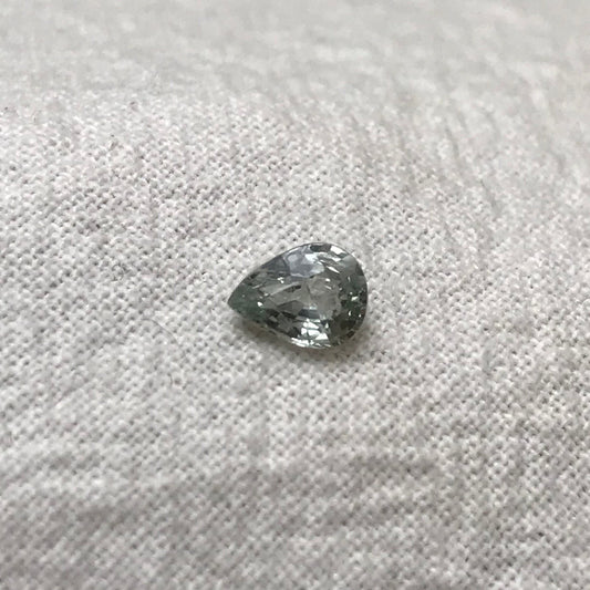 Natural Light Green Sapphire 0.61 Carat 6x4.5mm Pear Corundum Unheated Faceted Loose Bluish Green Gemstone