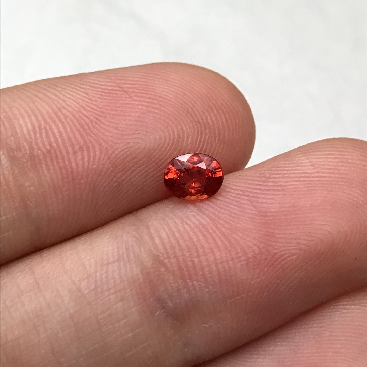 0.52 ct Natural Red Orange Sapphire 5.4x4.3mm Oval Cut Faceted Gem Loose Gemstone Earth Mined Beryllium Treated