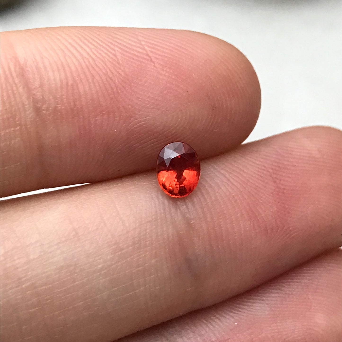 0.52 ct Natural Red Orange Sapphire 5.4x4.3mm Oval Cut Faceted Gem Loose Gemstone Earth Mined Beryllium Treated
