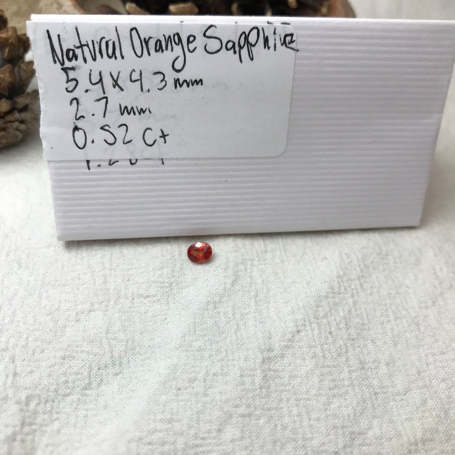 0.52 ct Natural Red Orange Sapphire 5.4x4.3mm Oval Cut Faceted Gem Loose Gemstone Earth Mined Beryllium Treated