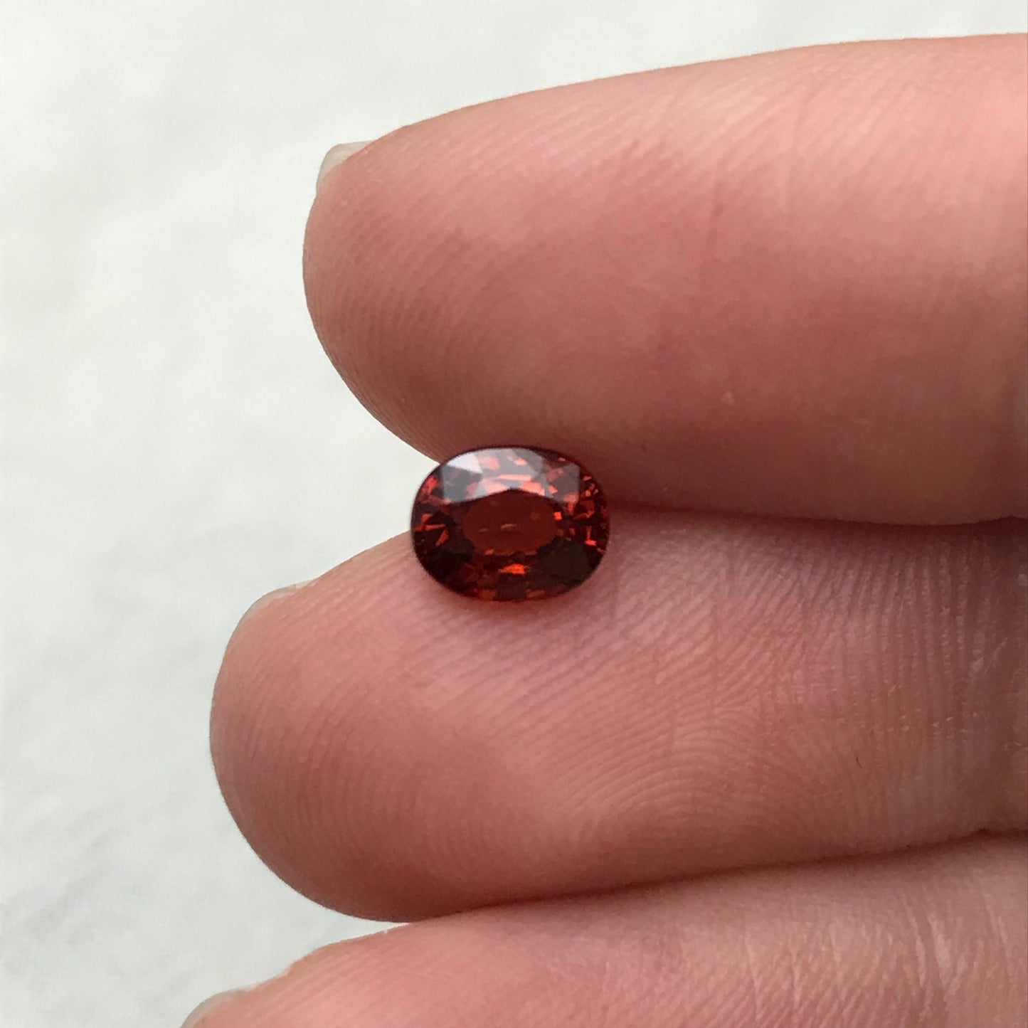 1 carat Natural Red Orange Spessartite Garnet, 6.3x5mm Oval Cut, Orange Red Faceted Garnet