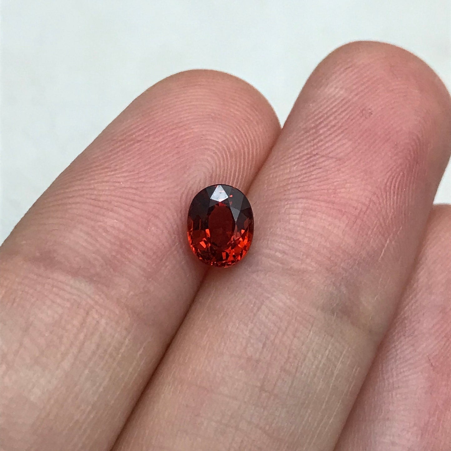 1 carat Natural Red Orange Spessartite Garnet, 6.3x5mm Oval Cut, Orange Red Faceted Garnet