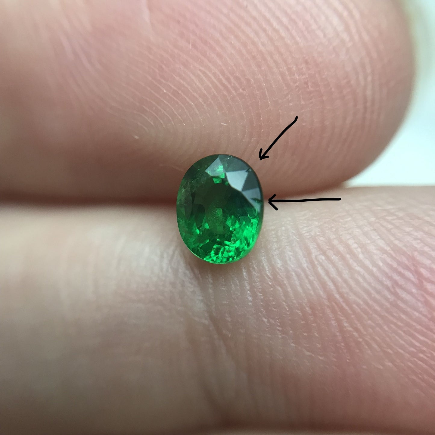 0.60 carat Natural Green Tsavorite Garnet 5.5x4.5mm Oval Cut, Faceted Loose Rich Green