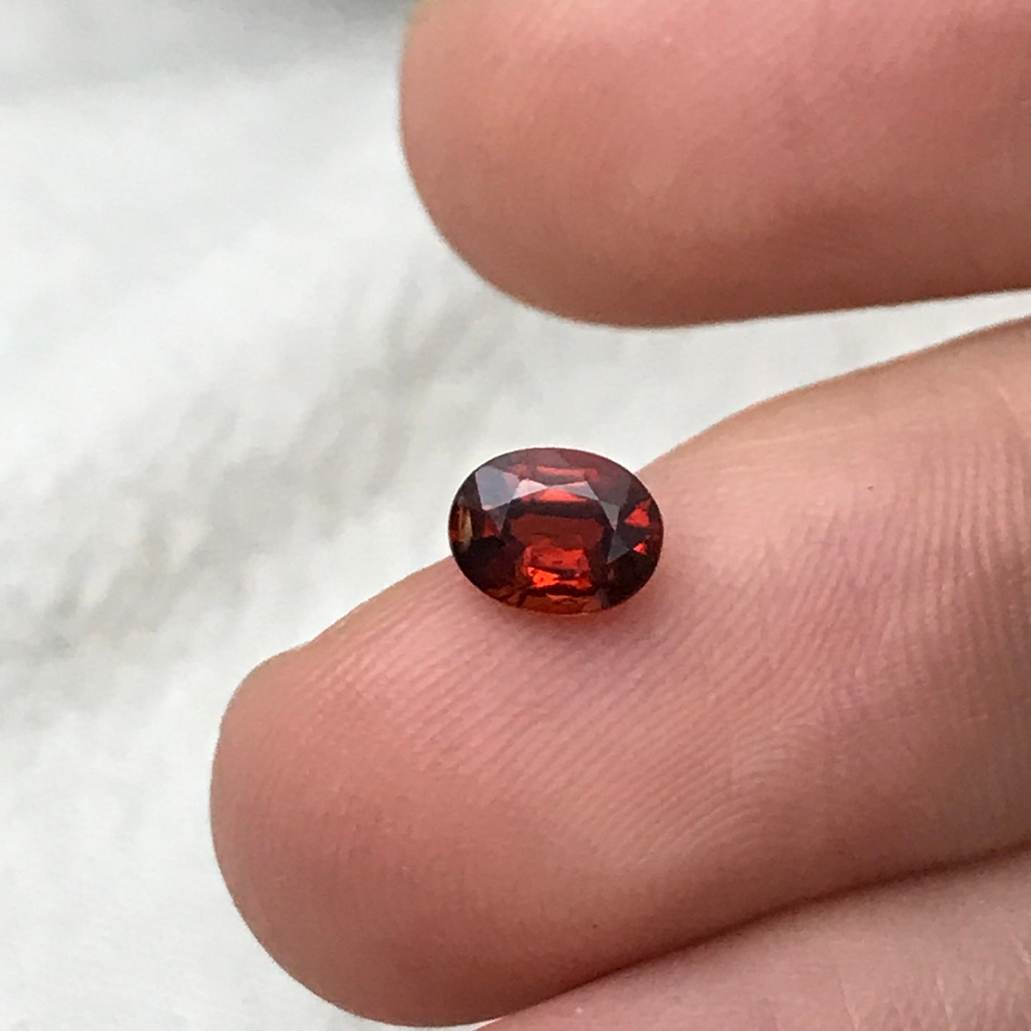 0.80 ct Natural Orangey Red Spessartite Garnet 6x4.7mm Oval Faceted Gemstone Loose Gem Red Orange Garnet