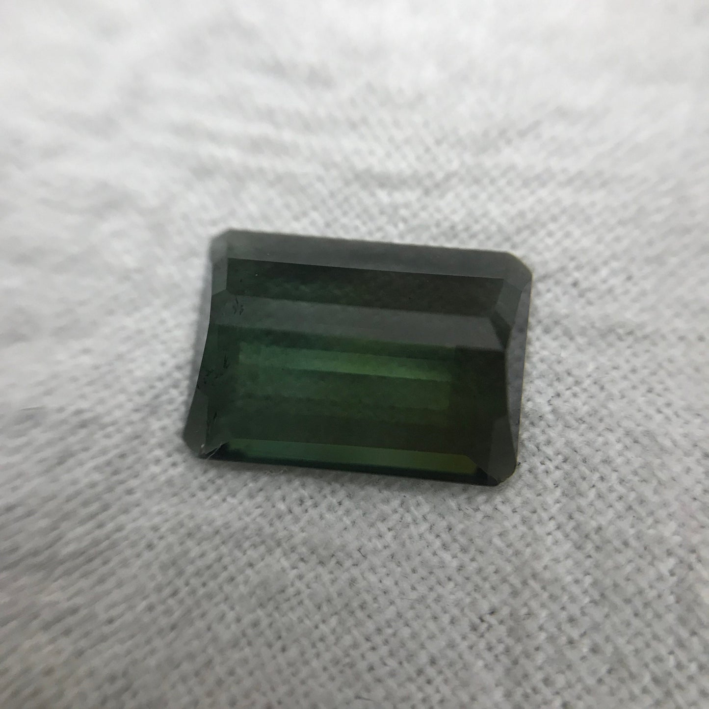 11x8mm Natural Dark Green Tourmaline 2.65 carat, Rectangle Cut, Faceted Loose Gemstone
