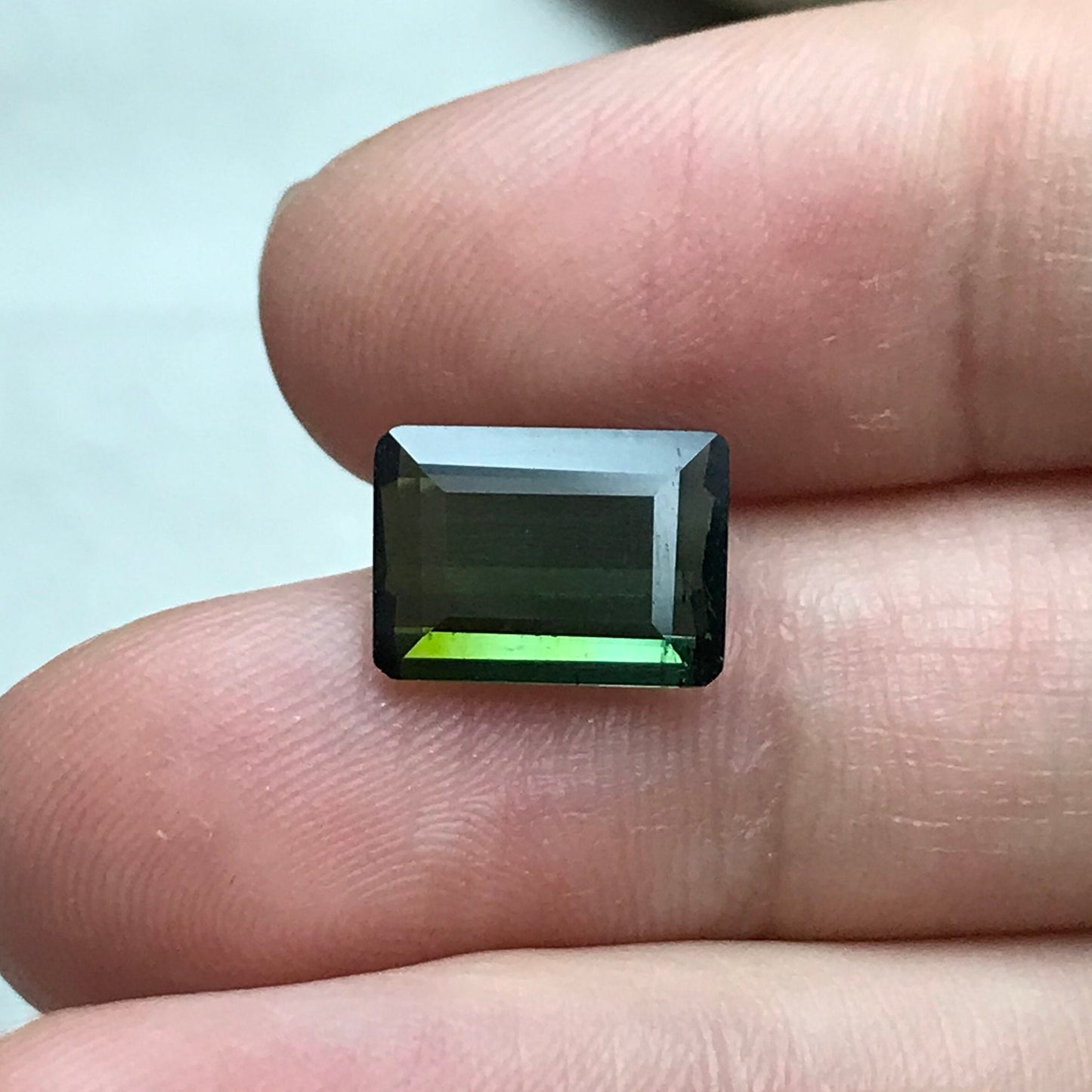 11x8mm Natural Dark Green Tourmaline 2.65 carat, Rectangle Cut, Faceted Loose Gemstone