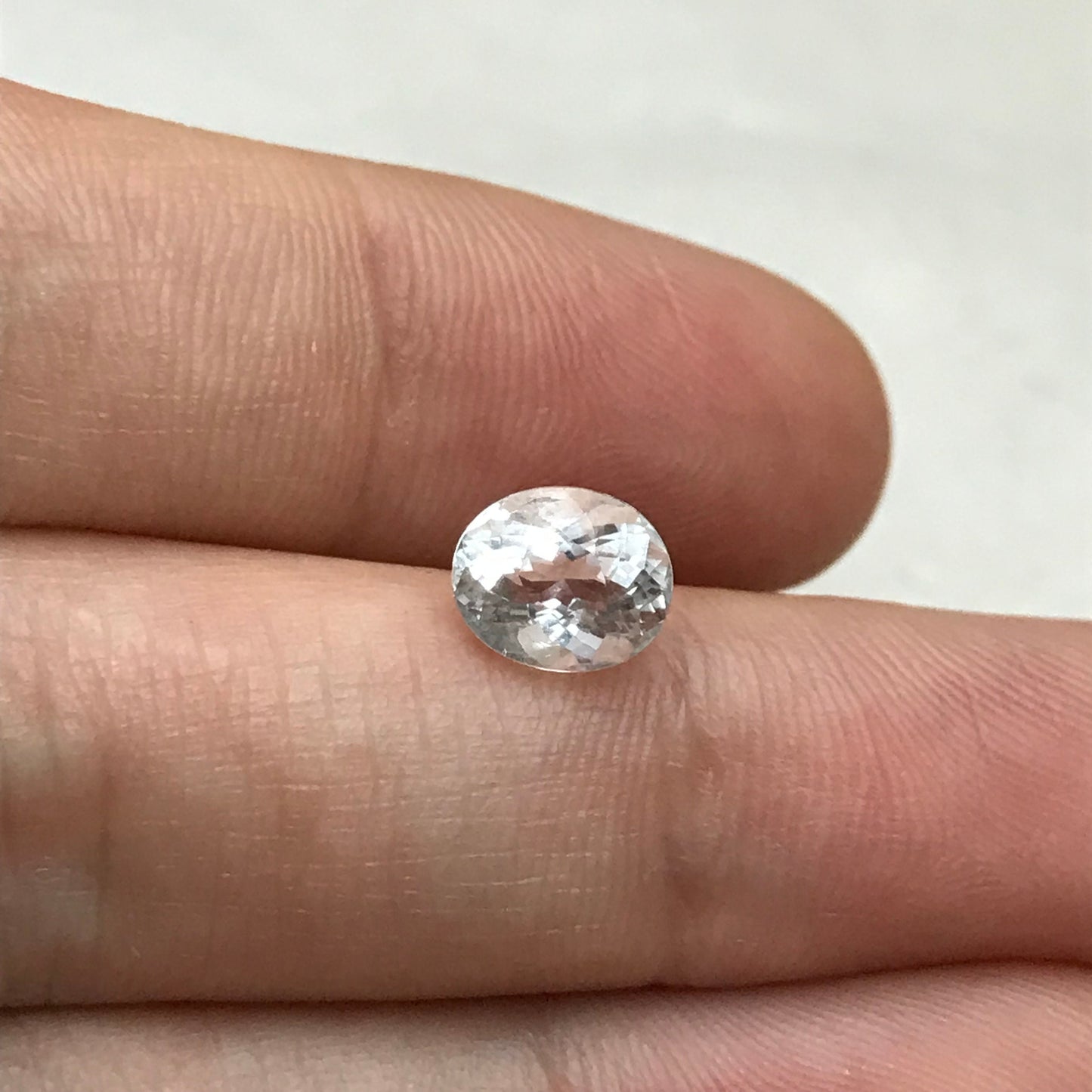 1.34 Aquamarine carat 7.7x6.4mm Oval Cut Natural Included Gemstone from Brazil, Faceted Loose Gemstone