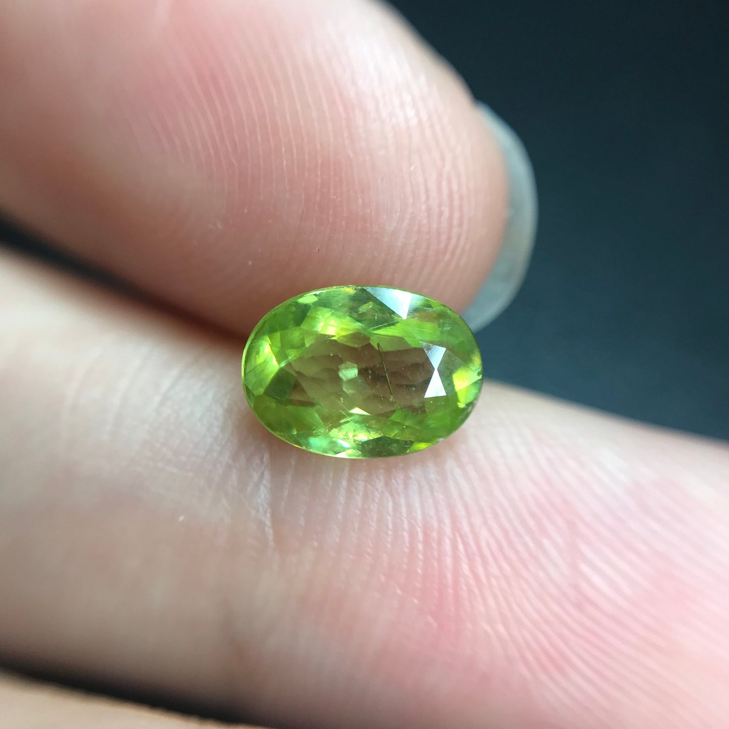 1.32 Carat Yellowish Green Sphene 8.3x6mm Oval Cut, Natural Loose Gemstone for jewelry, Titanite