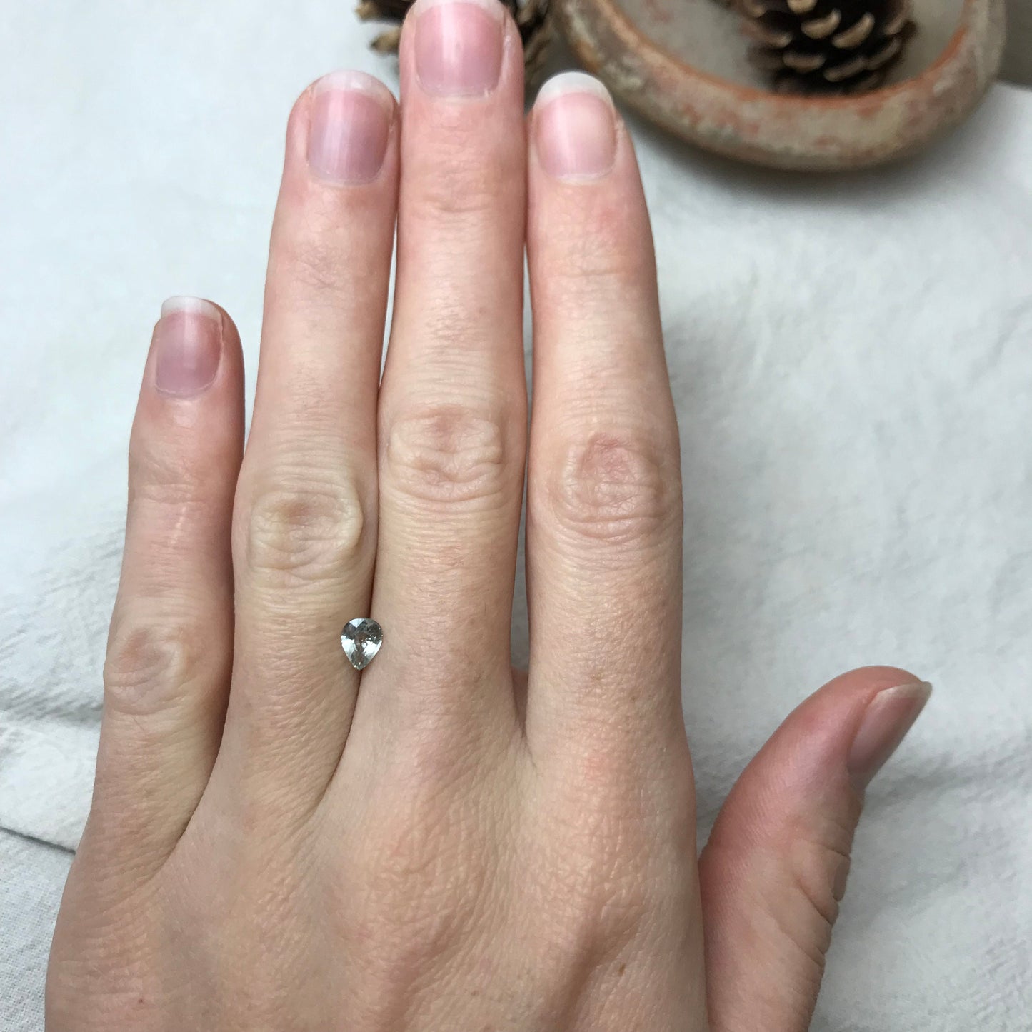 Natural Light Green Sapphire 0.61 Carat 6x4.5mm Pear Corundum Unheated Faceted Loose Bluish Green Gemstone